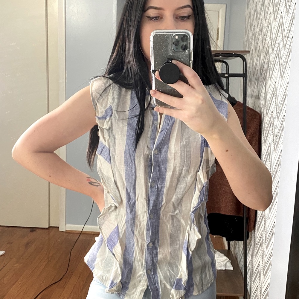 Promesa striped tank top ruffles